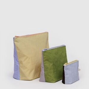baggu go pouch bag set pastel colorblock